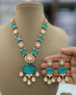 Indian Teardrop American Diamond Necklace Set For Festive Occasions