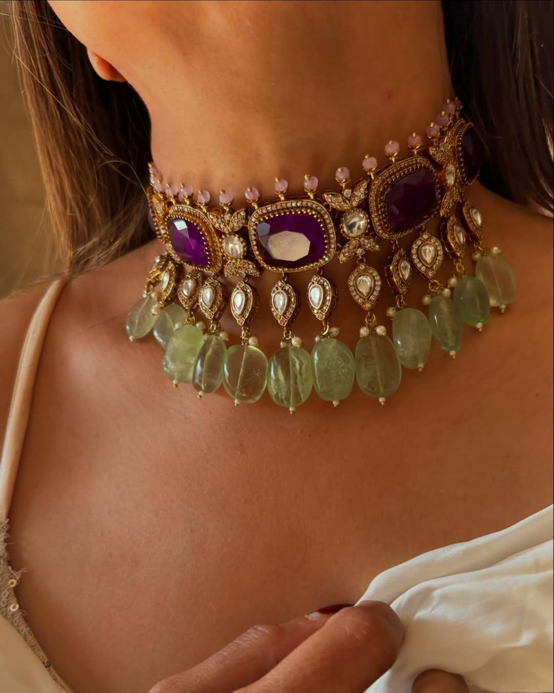 Jaipuri Kundan Choker Set – Traditional Indian Jewelry for a Royal Look | Kundan Jewelry | Indian Jewelry | Pakistani Necklace Set |