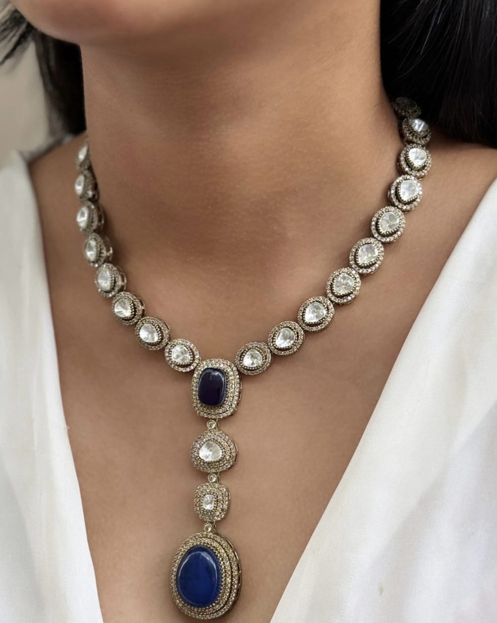 Pakistani Statement Polki Kundan Necklace & Earrings Set | Kundan Jewelry | Indian Jewelry | Pakistani Necklace Set | Traditional Jewelry | Polki Necklace