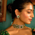 Green Bollywood Inspired Polki Kundan Choker Earrings Set | Kundan Jewelry | Indian Jewelry | Pakistani Necklace Set | Traditional Jewelry