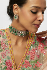 Green Bollywood Inspired Polki Kundan Choker Earrings Set | Kundan Jewelry | Indian Jewelry | Pakistani Necklace Set | Traditional Jewelry