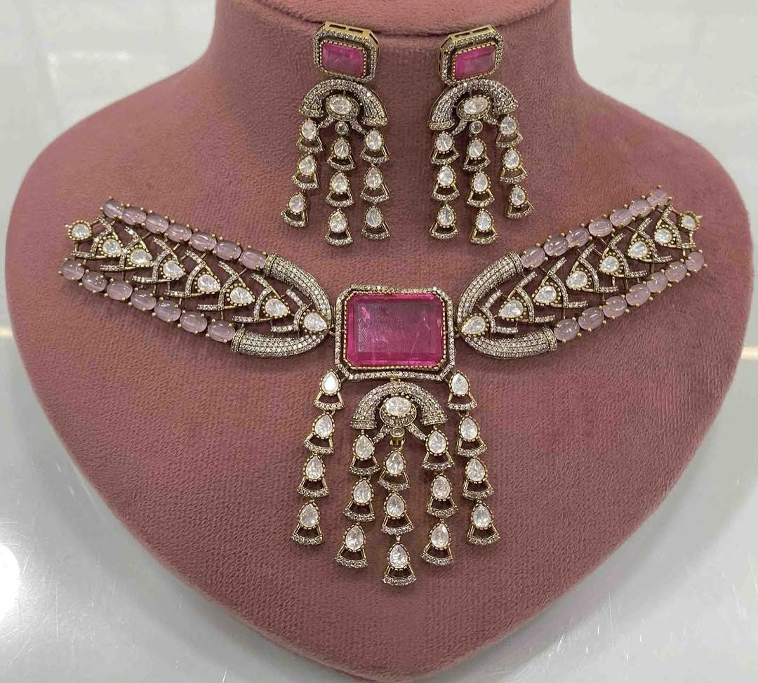 Punjabi Ethnic Kundan Choker Earrings Set for Weddings | Kundan Jewelry | Indian Jewelry | Pakistani Jewelry | Traditional Jewelry