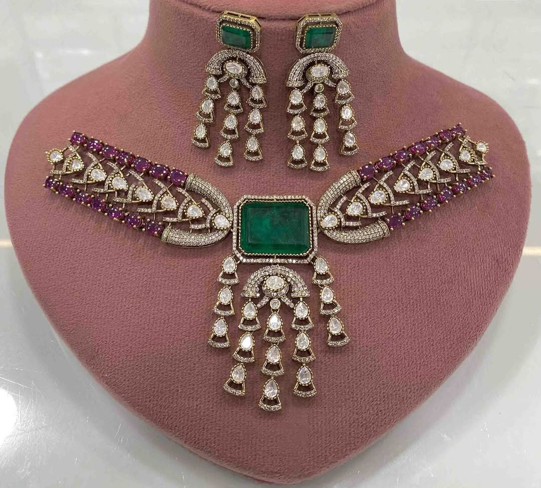 Punjabi Ethnic Kundan Choker Earrings Set for Weddings | Kundan Jewelry | Indian Jewelry | Pakistani Jewelry | Traditional Jewelry