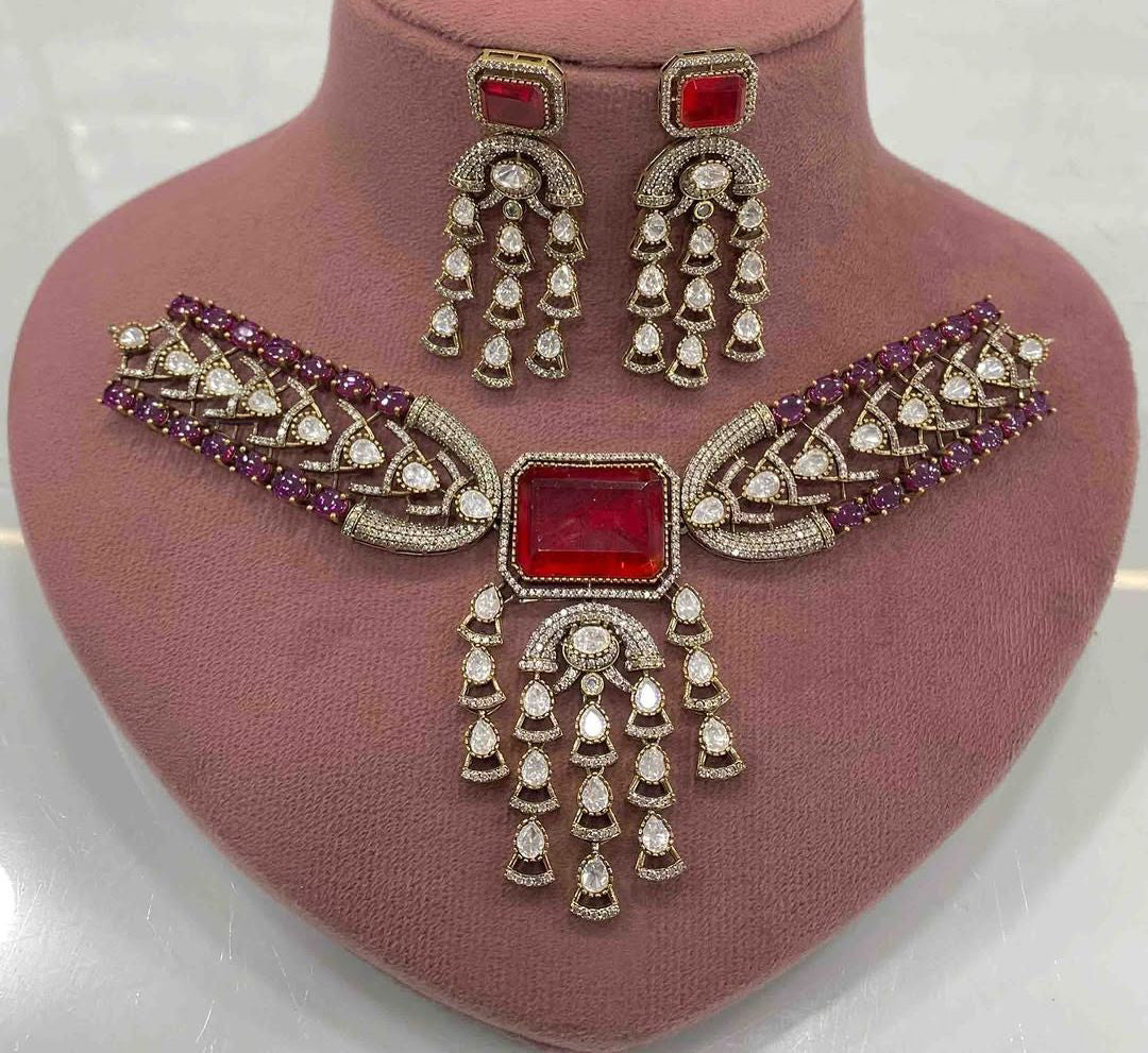Punjabi Ethnic Kundan Choker Earrings Set for Weddings | Kundan Jewelry | Indian Jewelry | Pakistani Jewelry | Traditional Jewelry