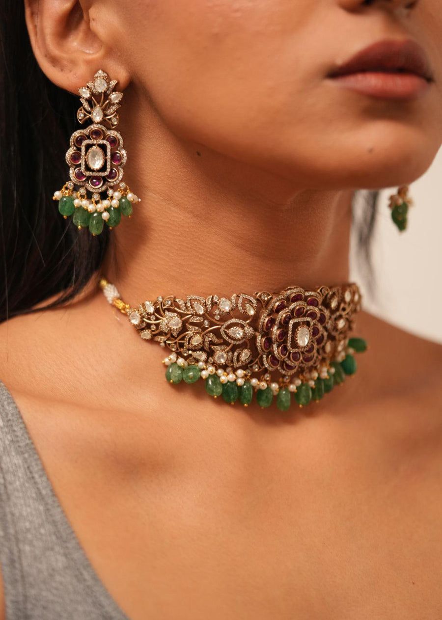 Traditional Kundan Choker Set for Women | Kundan Jewelry | Indian Jewelry | Pakistani Choker Set | Traditional Jewelry
