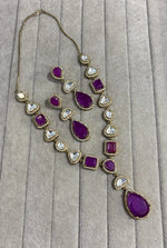 Bollywood Design Teardrop AD Necklace Earrings Set | Kundan Jewelry | AD Jewelry | Indian Jewelry | Traditional Jewelry