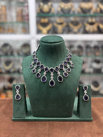 Bollywood Inspired AD Choker Earring Set - Celebrity Inspired CZ Choker Set