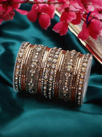Indian Gold Bangles Set with Multicolor Bangles | Traditional Wedding Bridal Bangle Collection for Women