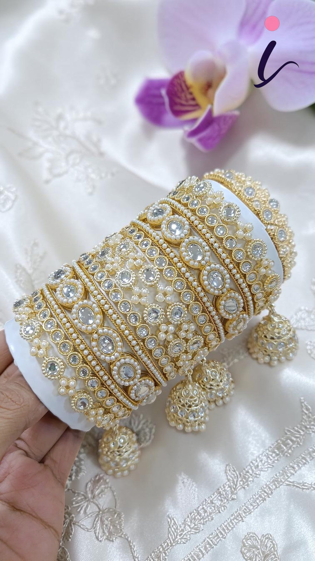 Crystal Perfection Pakistani Bangles Jhumka Set Jewellery Collection