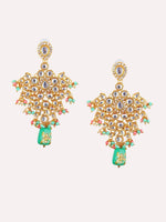 Multi 18K Gold-Plated Kundan-Studded & Beaded Bridal Jewellery Set - Libasaa
