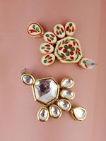 White 18K Gold-Plated Kundan Studded Choker Jewellery Set - Libasaa