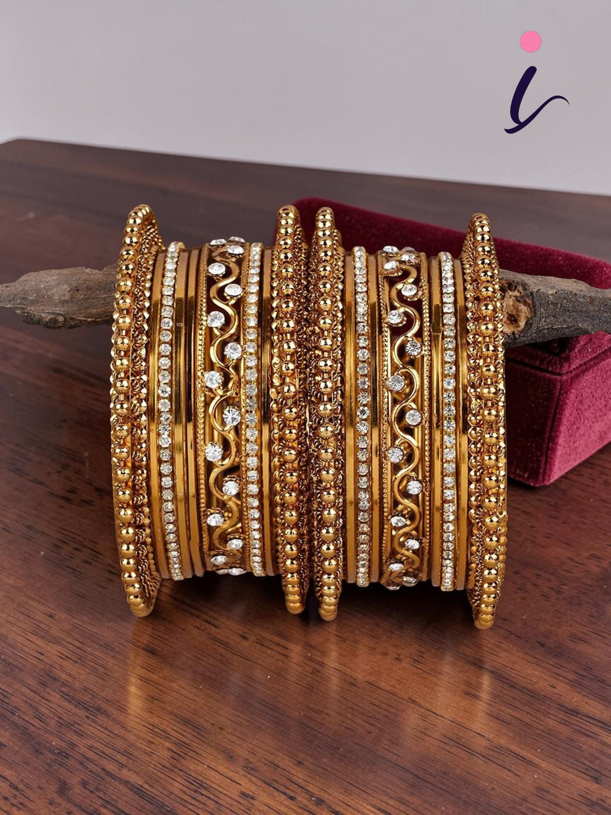 Silver & Golden Traditional Bangles Set, 18 antique silver golden plated bangles, Wedding bangles, Indian Jewelry