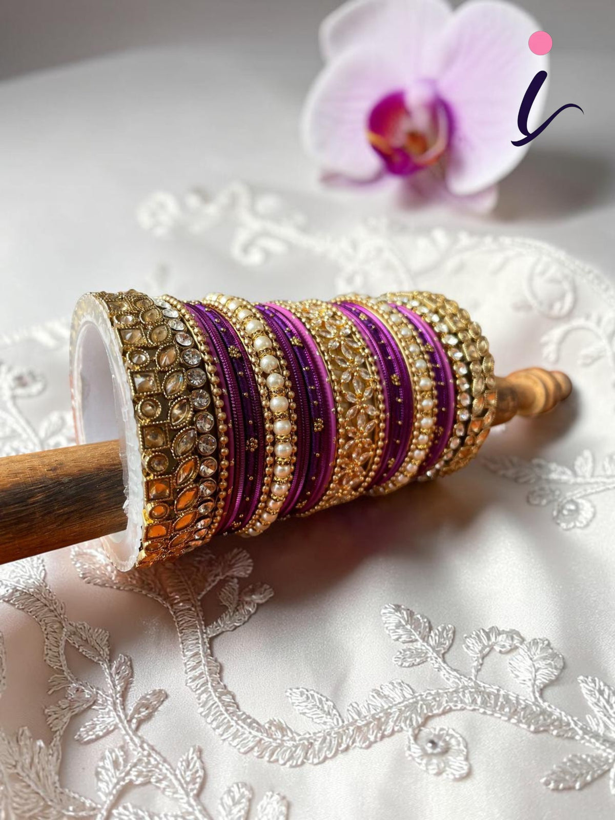 Indian Bridal Bangle Set with Stones & Pearl Work for Women | Traditional Wedding Designer Bangles Collection