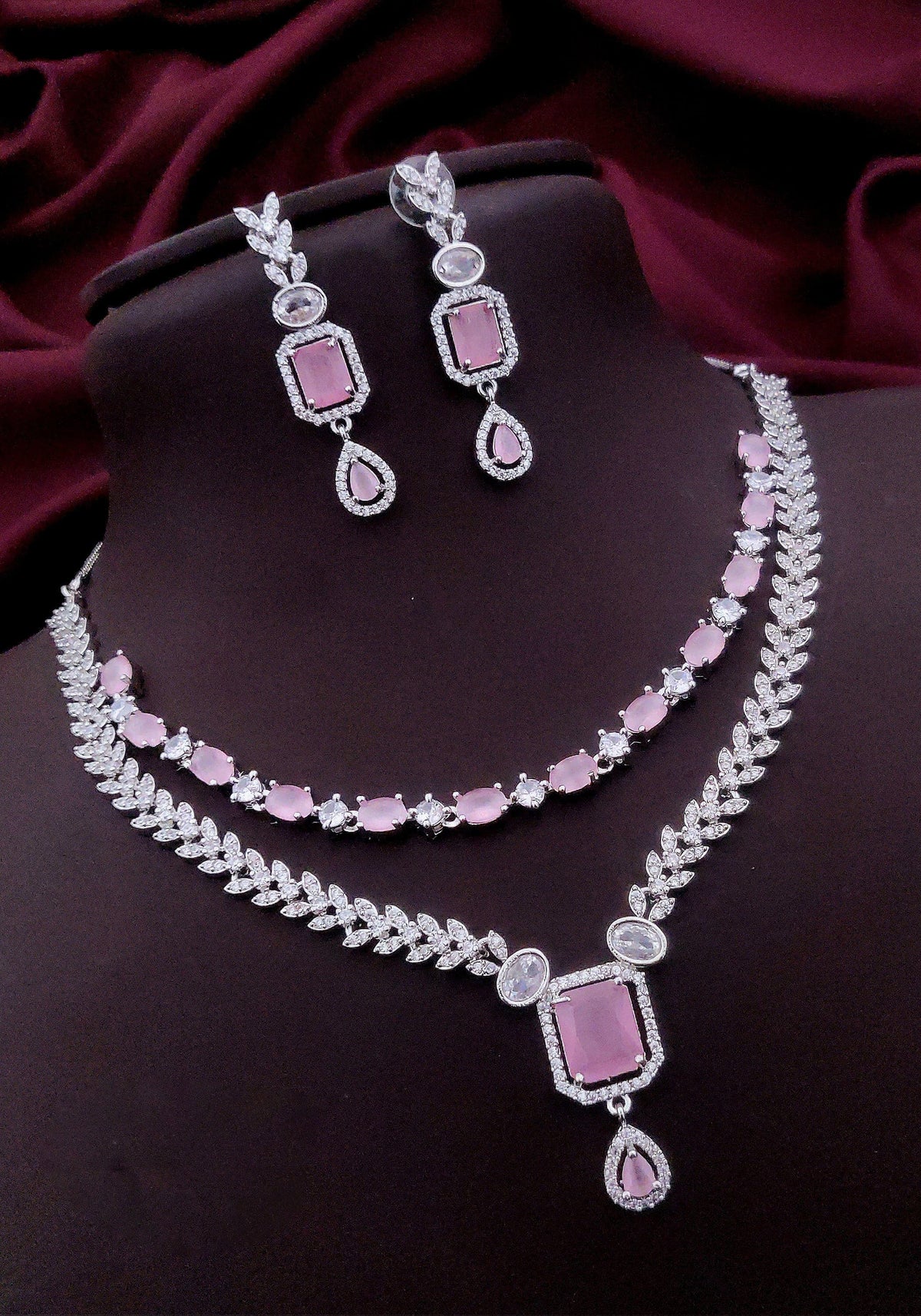 Layered CZ Indian Wedding Choker Earrings Set | Kundan Jewelry | Indian Jewelry | Pakistani Necklace Set | Traditional Jewelry | Polki Necklace