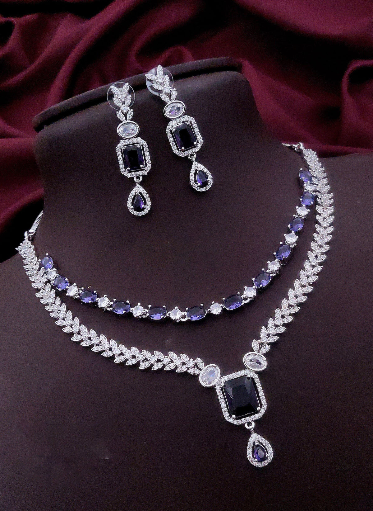 Layered CZ Indian Wedding Choker Earrings Set | Kundan Jewelry | Indian Jewelry | Pakistani Necklace Set | Traditional Jewelry | Polki Necklace