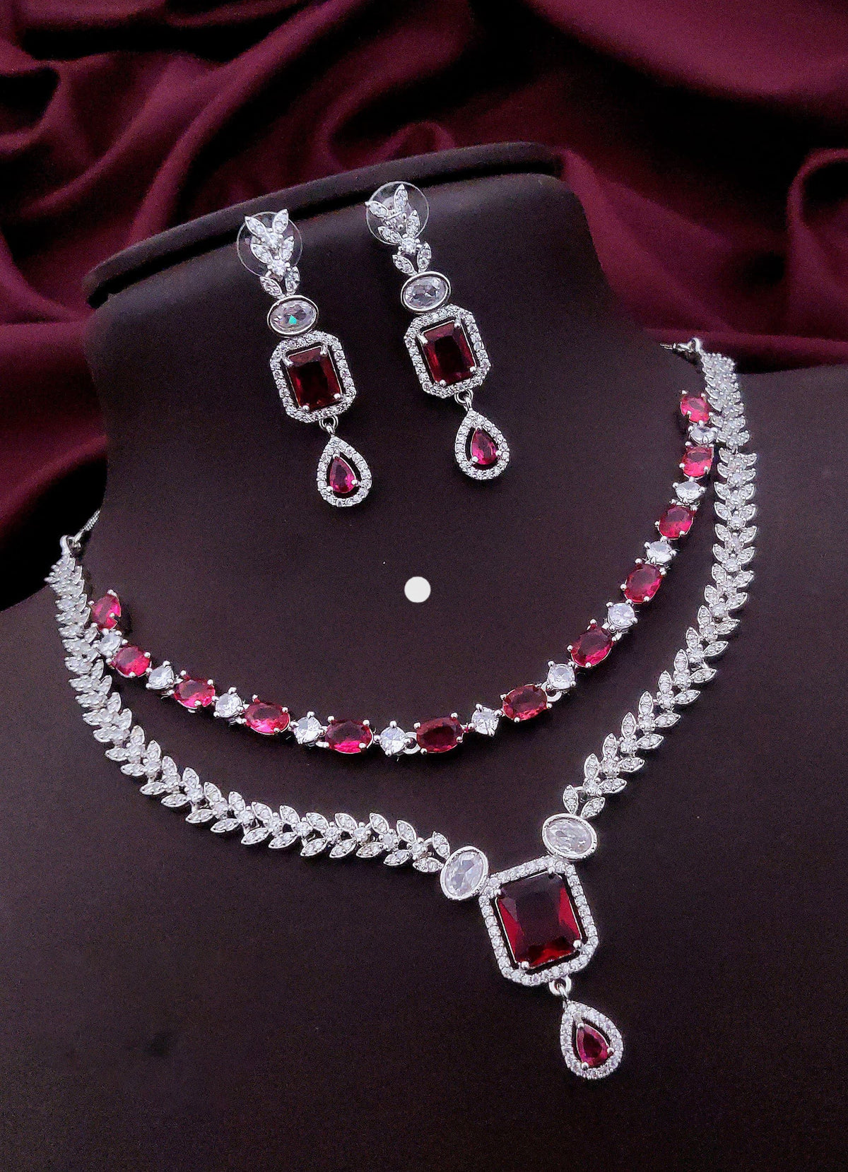 Layered CZ Indian Wedding Choker Earrings Set | Kundan Jewelry | Indian Jewelry | Pakistani Necklace Set | Traditional Jewelry | Polki Necklace