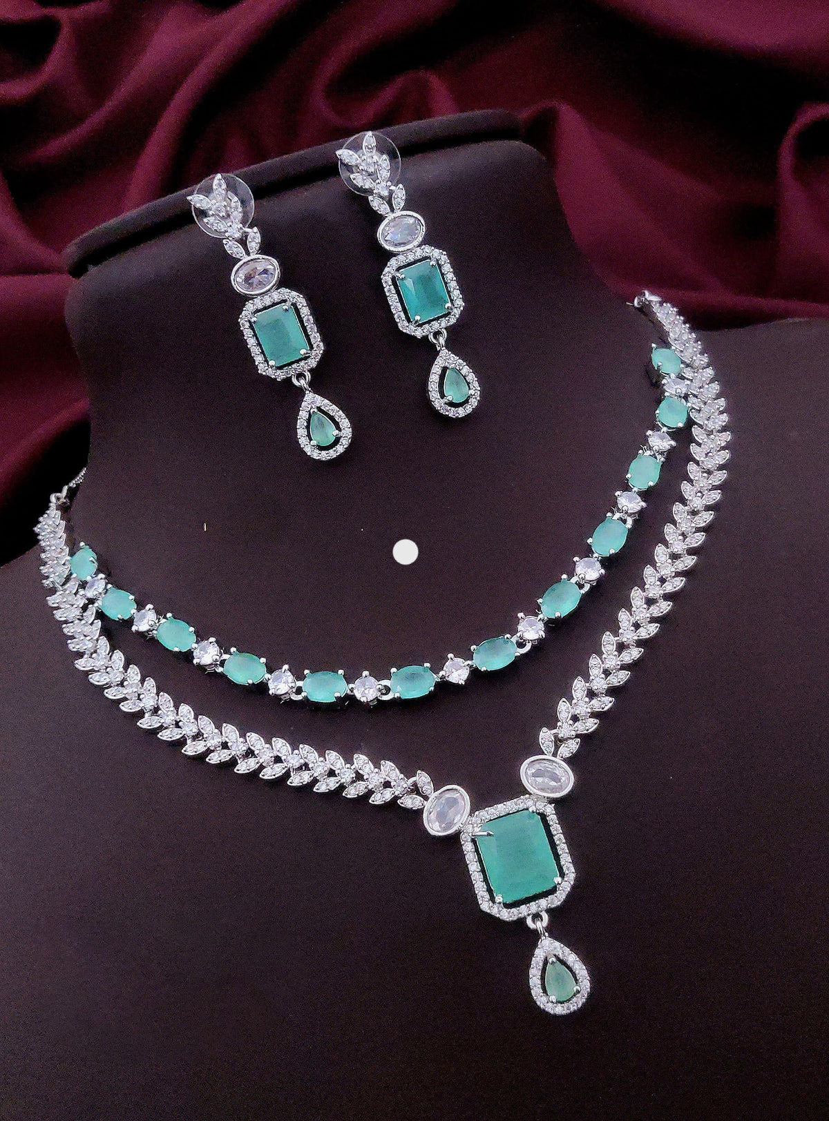 Layered CZ Indian Wedding Choker Earrings Set | Kundan Jewelry | Indian Jewelry | Pakistani Necklace Set | Traditional Jewelry | Polki Necklace