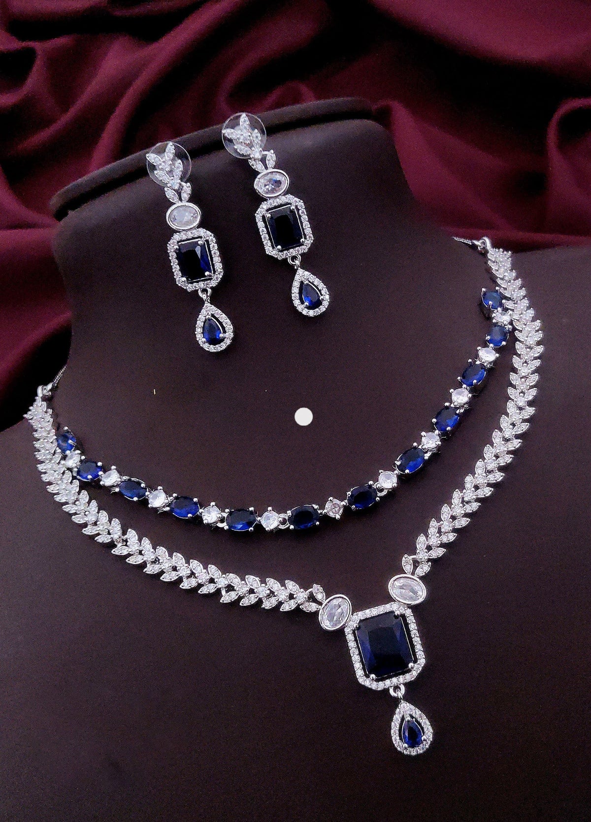 Layered CZ Indian Wedding Choker Earrings Set | Kundan Jewelry | Indian Jewelry | Pakistani Necklace Set | Traditional Jewelry | Polki Necklace