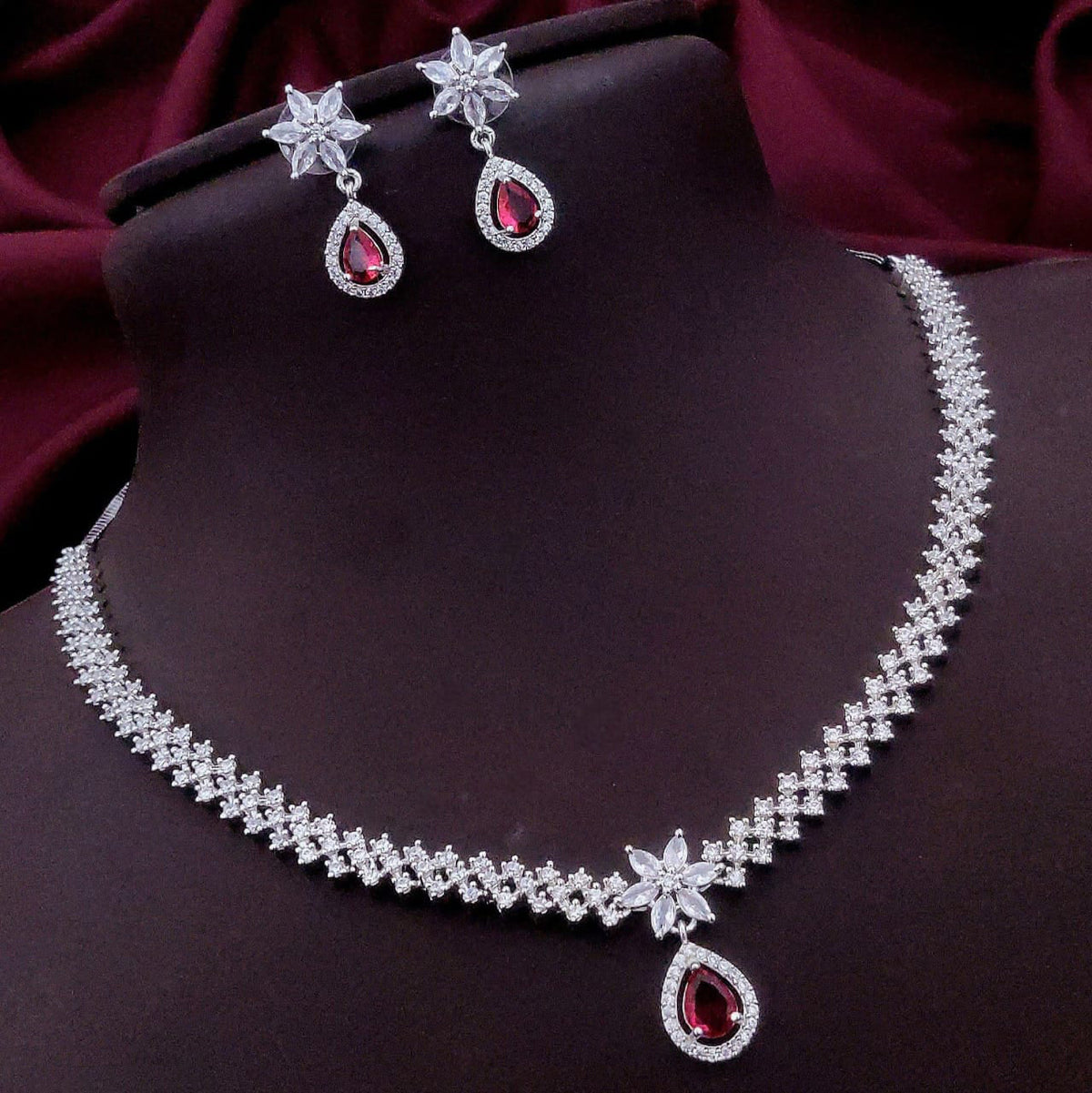 Pakistani Floral AD Kundan Choker Earrings Set | Kundan Jewelry | AD Jewelry | Pakistani Choker Set | Traditional Jewelry