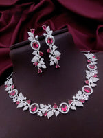 Indian Flower Design Kundan AD Choker Earrings Set | Kundan Jewelry | AD Jewelry | Pakistani Choker Set | Traditional Jewelry