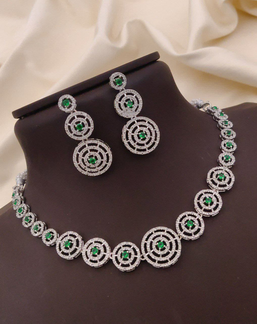 Round Shaped Design Wedding AD Choker Earrings Set | Kundan Jewelry | AD Jewelry | Pakistani Choker Set | Traditional Jewelry