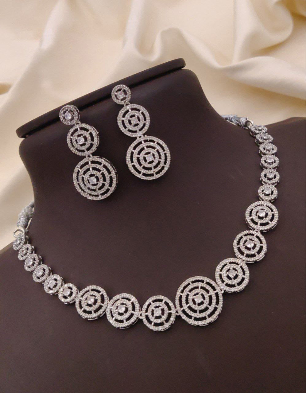 Round Shaped Design Wedding AD Choker Earrings Set | Kundan Jewelry | AD Jewelry | Pakistani Choker Set | Traditional Jewelry