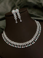 Traditional Floral Inspired AD Choker Earrings Set For Wedding | Kundan Jewelry | AD Jewelry | Indian Jewelry | Traditional Jewelry