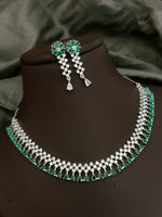 Traditional Floral Inspired AD Choker Earrings Set For Wedding | Kundan Jewelry | AD Jewelry | Indian Jewelry | Traditional Jewelry