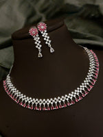 Traditional Floral Inspired AD Choker Earrings Set For Wedding | Kundan Jewelry | AD Jewelry | Indian Jewelry | Traditional Jewelry