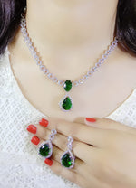 Bollywood Inspired Statement AD Necklace Earrings Set | Kundan Jewelry | AD Jewelry | Pakistani Jewelry | Traditional Jewelry