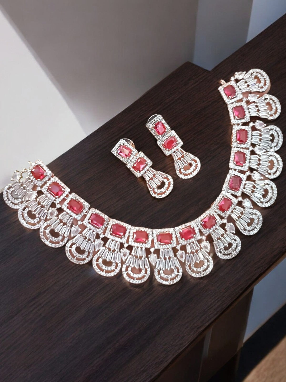 Bollywoof Inspired American Diamond Choker Earrings Set | Kundan Jewelry | AD Jewelry | Indian Jewelry | Traditional Jewelry