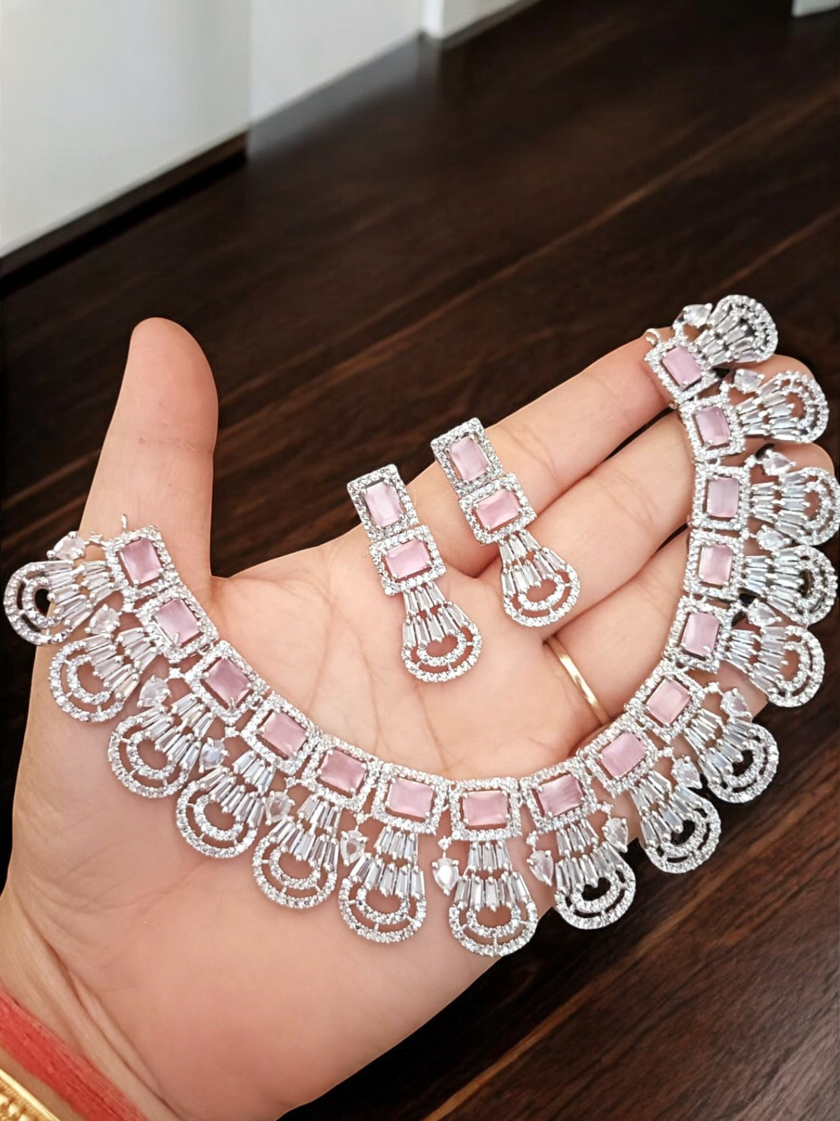 Bollywoof Inspired American Diamond Choker Earrings Set | Kundan Jewelry | AD Jewelry | Indian Jewelry | Traditional Jewelry