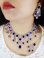 Silver Toned Bridal AD Choker For Wedding - Kundan Choker Set Indian Jewelry