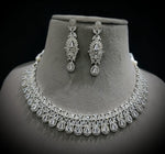 Punjabi Silver Plated CZ Choker Earrings Set - CZ Jewelry Set