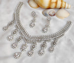 Gold Toned Bridal AD Necklace Earrings Set For Wedding
