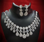 Floral Drop AD Choker Earring Set For Wedding