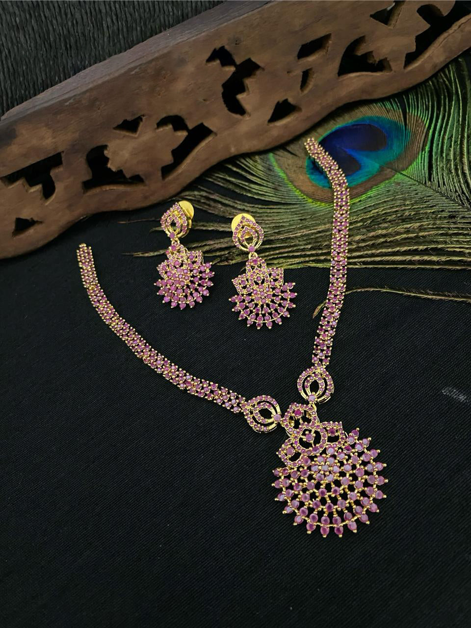 Jaipuri Traditional Kundan Necklace Earring Set For Wedding