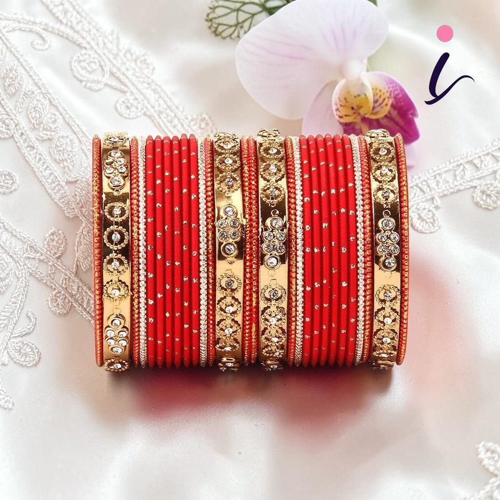 Wine Metal Bangle Set (Set of 2), Traditional Indian Bridal Bangles, Designer Ethnic Jewelry for Women