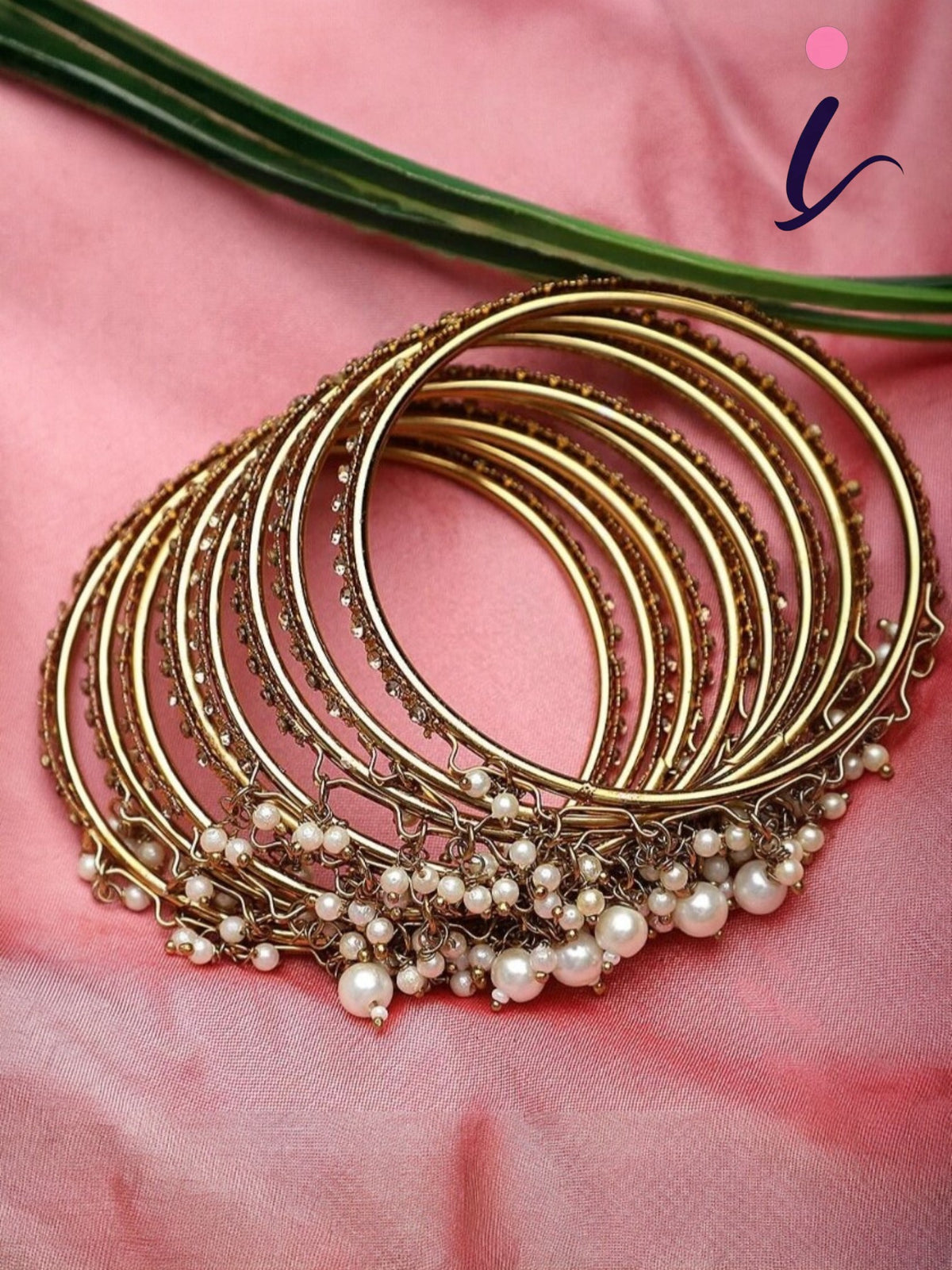 Indian Bangles Bridesmaid Gift Gold Plated Pearl Bangles