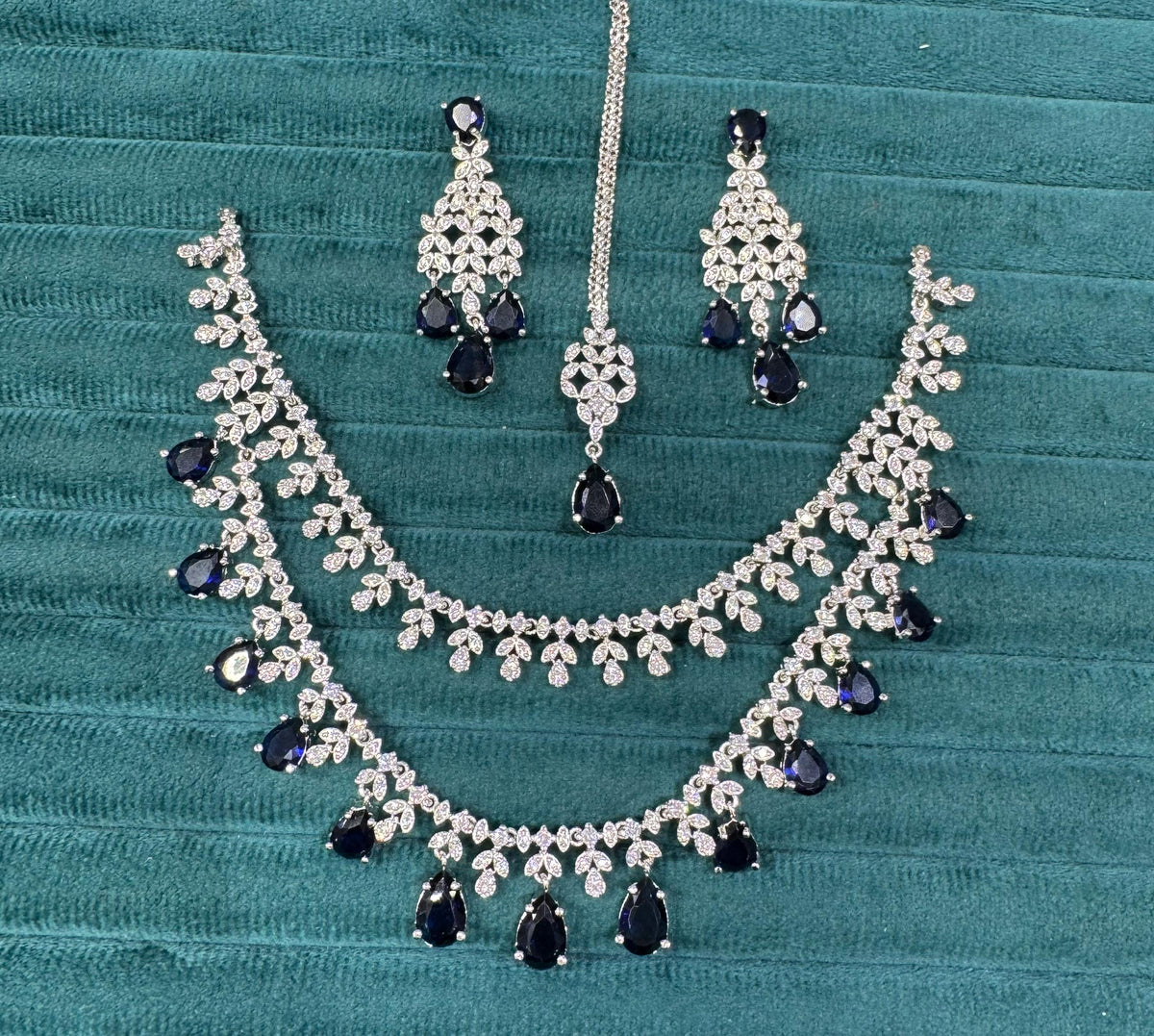 Floral Double Layer AD Choker Earrings Set | Kundan Jewelry | AD Jewelry | Indian Jewelry | Traditional Jewelry