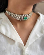 Pakistani Flower Design Polki Wedding Choker Earring Set