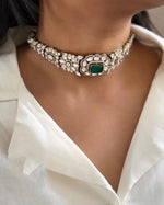 Pakistani Flower Design Polki Wedding Choker Earring Set