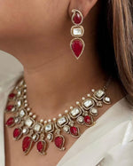 Bollywood Gold Plated Polki Indian Choker Earring jewelry Set