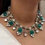 Handcrafted Indian Traditional Polki Choker Earring Set For Wedding