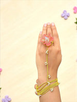 Pastel Floral Statement Haathphool with Pearl Accents | Indian Jewellery | Bridal Haathphool Jewelry Indian Haathphool Set