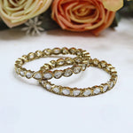 Kundan-Style Gold-Plated Bangles – Handcrafted Bridal Jewelry (Set of 2)