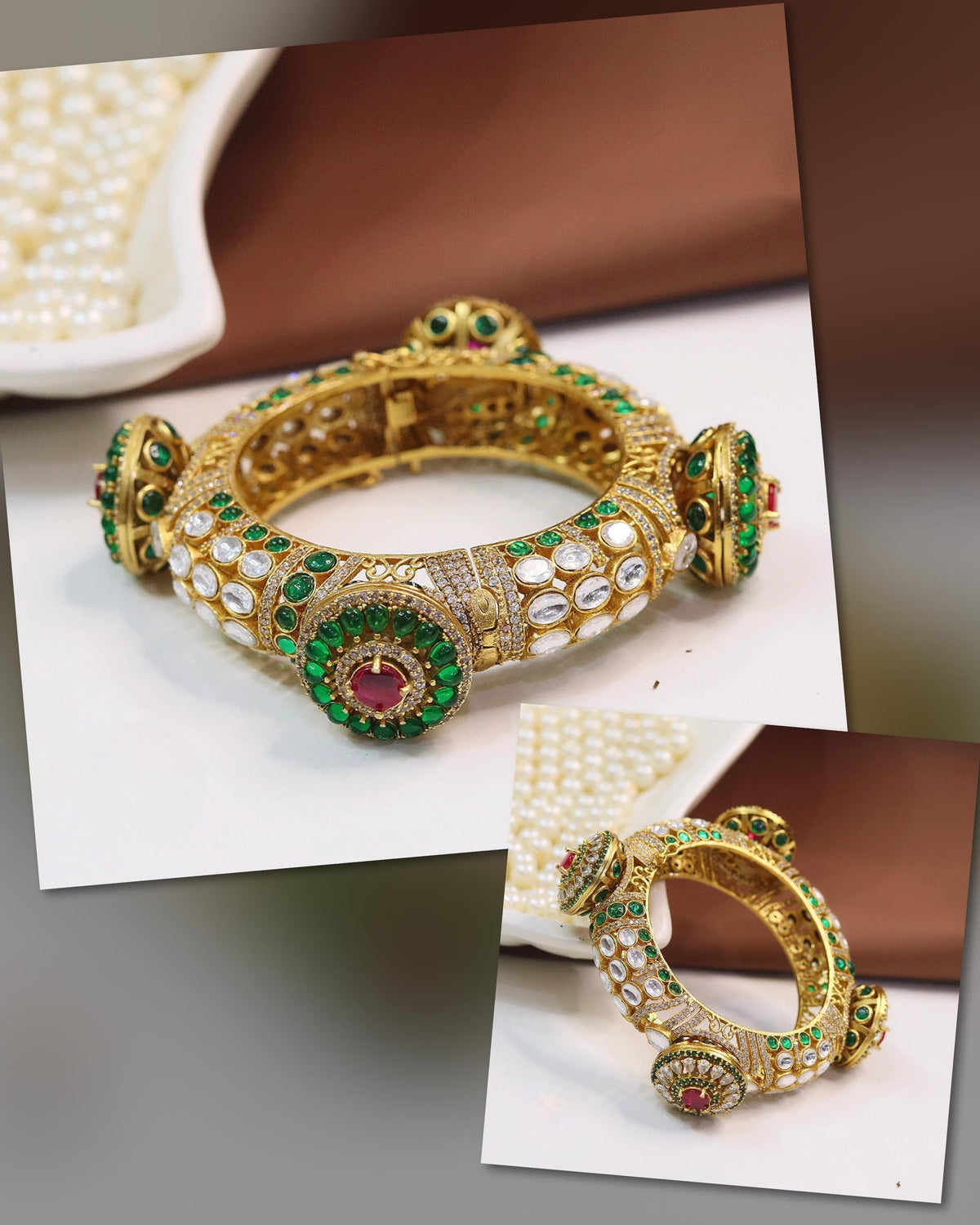 Royal Openable Kundan Polki Kada – Heritage Bridal Grandeur