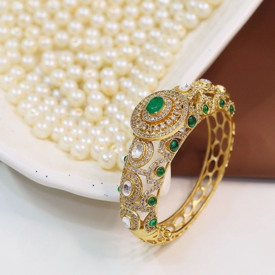 Exquisite Openable Ruby and Kundan Kada