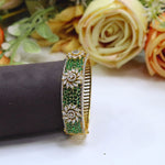 Openable Ruby Red Floral Diamond Kada