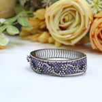 Openable Purple Diamond-Studded Kada
